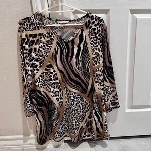 Allison Daley Tunic Leopard exotic cat print